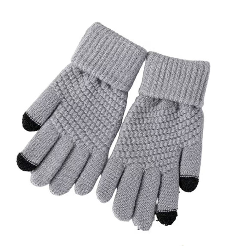 Winter Touchscreen Knit Gloves for Men & Women – Warm Non-Slip Smartphone Gloves